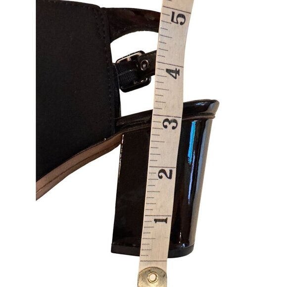 Donald J Pliner Black Block Heel Open Toe Slingback Sandals Womens Size 8.5 - Picture 9 of 10